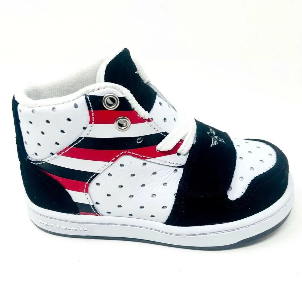 Creative Recreation Cesario Black White Red Stripes Toddler Baby Sneakers